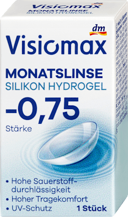 Silikon-Hydrogel Monatslinse Dioptrie -0,75, 1 St