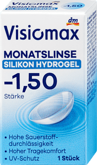 Silikon-Hydrogel Monatslinse Dioptrie -1,50 (6x1 Stück), Vorteilspack, 6 St