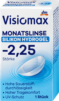 Silikon-Hydrogel Monatslinse Dioptrie -2,25 (6x1 Stück), Vorteilspack, 6 St