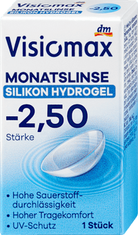 Silikon-Hydrogel Monatslinse Dioptrie -2,50 (6x1 Stück), Vorteilspack, 6 St