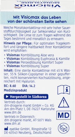 Silikon-Hydrogel Monatslinse Dioptrie -3,50, 1 St