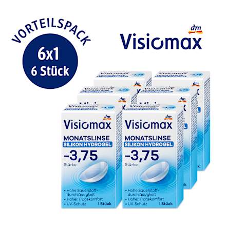 Silikon-Hydrogel Monatslinse Dioptrie -3,75 (6x1 Stück), Vorteilspack, 6 St