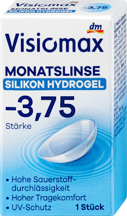 Silikon-Hydrogel Monatslinse Dioptrie -3,75 (6x1 Stück), Vorteilspack, 6 St