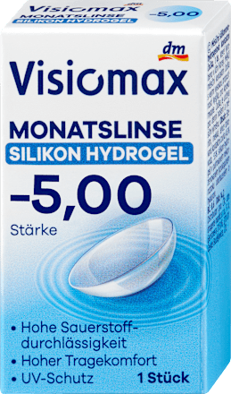 Silikon-Hydrogel Monatslinse Dioptrie -5,00 (6x1 Stück), Vorteilspack, 6 St