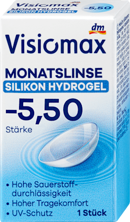 Silikon-Hydrogel Monatslinse Dioptrie -5,50 (6x1 Stück), Vorteilspack, 6 St