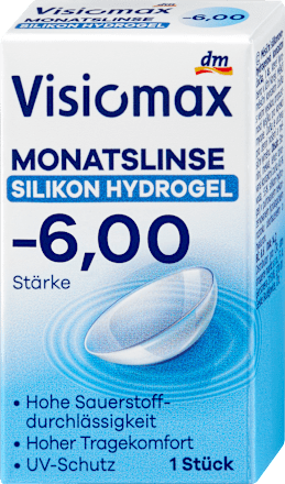 Silikon-Hydrogel Monatslinse Dioptrie -6,00 (6x1 Stück), Vorteilspack, 6 St