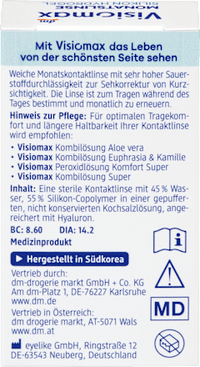 Silikon-Hydrogel Monatslinse Dioptrie -6,50 (6x1 Stück), Vorteilspack, 6 St