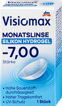 Silikon-Hydrogel Monatslinse Dioptrie -7,00 (6x1 Stück), Vorteilspack, 6 St