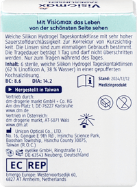 Silikon-Hydrogel Tageslinsen Dioptrie -0,75 (6x6 Stück), Vorteilspack, 36 St