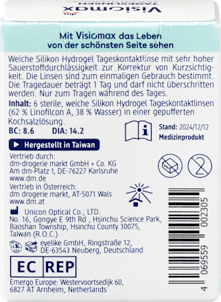 Siliconenhydrogel daglenzen dioptrie -1.00, 6 stuks