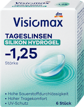 Silikon-Hydrogel Tageslinsen Dioptrie -1,25, 6 St