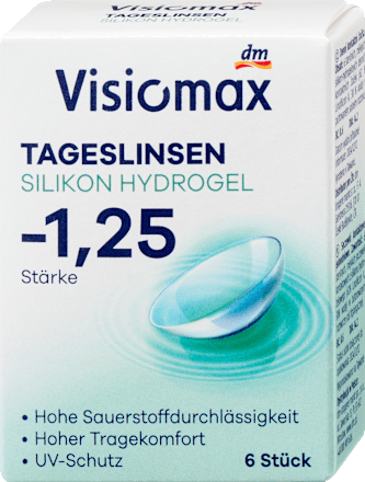 Siliconenhydrogel daglenzen dioptrie -1,25, 6 stuks