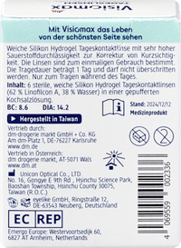 Siliconenhydrogel daglenzen dioptrie -1,25, 6 stuks