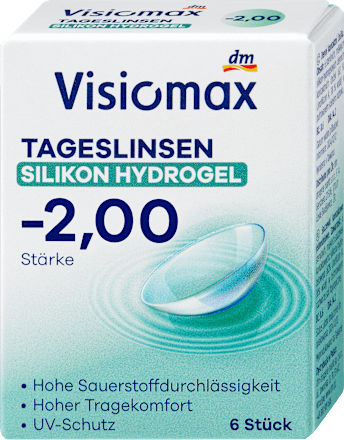 Silikon-Hydrogel Tageslinsen Dioptrie -2,00, 6 St