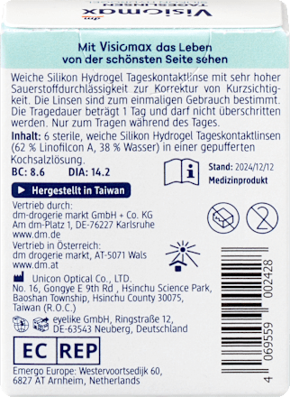 Siliconenhydrogel daglenzen dioptrie -2.00, 6 stuks