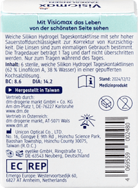 Silikon-Hydrogel Tageslinsen Dioptrie -2,50, 6 St