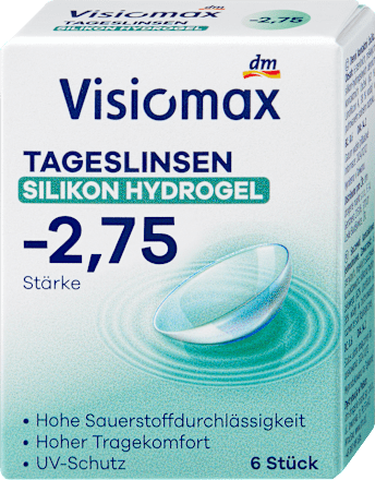 Silikon-Hydrogel Tageslinsen Dioptrie -2,75 (6x6 Stück), Vorteilspack, 36 St