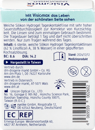 Siliconenhydrogel daglenzen dioptrie -3,50, 6 stuks