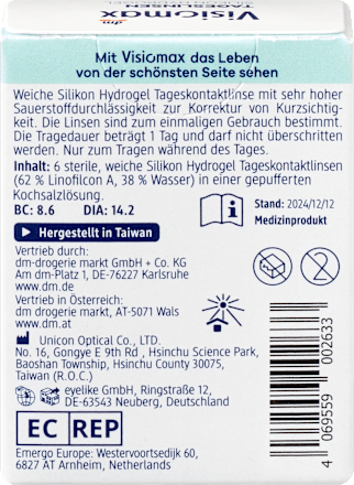 Siliconenhydrogel daglenzen dioptrie -3,75, 6 stuks