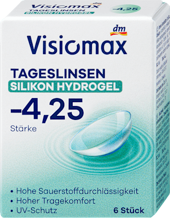 Silikon-Hydrogel Tageslinsen Dioptrie -4,25 (6x6 Stück), Vorteilspack, 36 St