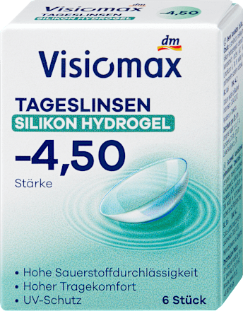 Silikon-Hydrogel Tageslinsen Dioptrie -4,50 (6x6 Stück), Vorteilspack, 36 St
