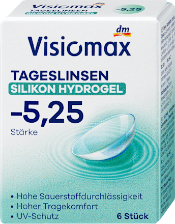 Silikon-Hydrogel Tageslinsen Dioptrie -5,25 (6x6 Stück), Vorteilspack, 36 St