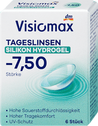 Silikon-Hydrogel Tageslinsen Dioptrie -7,50 (6x6 Stück), Vorteilspack, 36 St