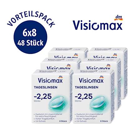 Visiomax Tageslinsen Dioptrie -2,25 (6x8 Stück), Vorteilspack, 48 St