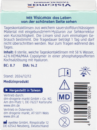 Daglenzen dioptrie -2,25, 8 stuks