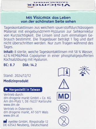 Daglenzen dioptrie -4,75, 8 stuks