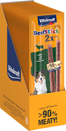 Hondensnacks met wild, rundvleesstick, 24 g