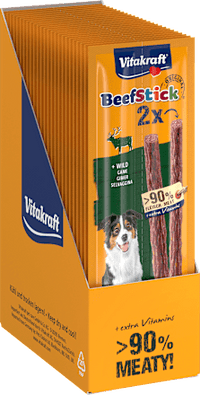 Hondensnacks met wild, rundvleesstick, 24 g
