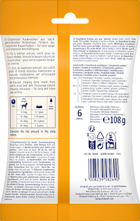 Hondensnack kauwbot lang houdbaar CHEWS (6 stuks) maat S, 108 g