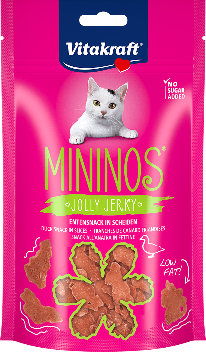 Vitakraft Katzenleckerli mit Ente, Mininos jolly jerky, 40 g