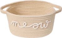 Korb "meow" aus Baumwolle für Spielzeug, beige (23x13x20 cm), 1 St