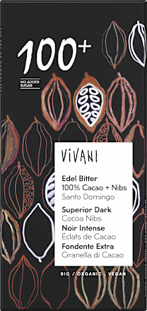 Schokolade, Edel Bitter 100% Cacao Nibs, 80 g