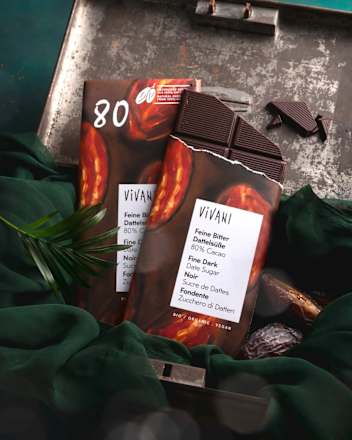 Schokolade, Feine Bitter Dattelsüße 80%, 80 g