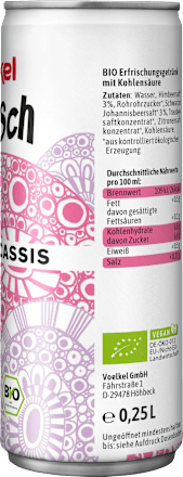 Erfrischungsgetränk, Himbeer Cassis, 0,25 l EINWEG Voelkel