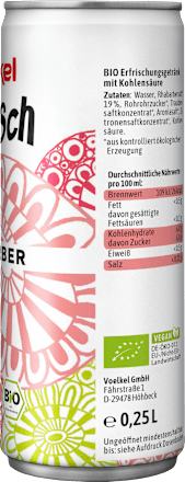 Erfrischungsgetränk, Rhabarber, 0,25 l EINWEG Voelkel