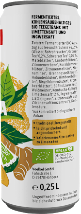 Teegetränk, Kombucha Limette & Ingwer, 0,25 l EINWEG