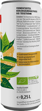 Theedrank, Kombucha Original, 0,25 l WEGWERP