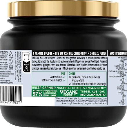1-Minuut actieve houtskool haarbehandeling voor een vette hoofdhuid, 340 ml