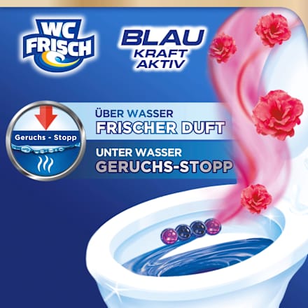 WC-Stein Blau Kraft Aktiv Blütenfrische, 1 St WC-Frisch