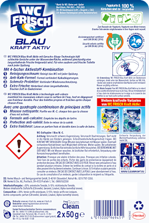 WC-Stein Blau Kraft Aktiv Blütenfrische, 2 St