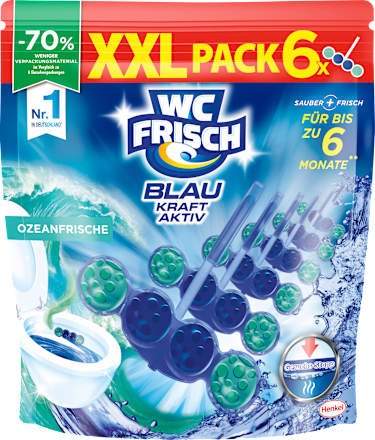 WC-Stein Blau Kraft Aktiv Ozeanfrische, 6 St WC-Frisch