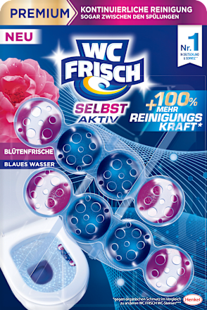 WC-Stein Blau Selbst Aktiv Blütenfrische, 2 St