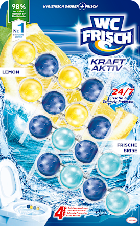 WC-Stein Kraft Aktiv Lemon & Frische Brise, 4 St