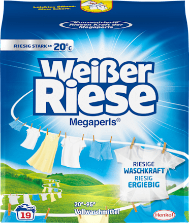 Vollwaschmittel Megaperls stark gegen Flecken, 19 Wl Weißer Riese