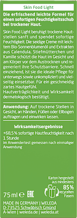 Körper- und Gesichtscreme Skin Food Light, 75 ml
