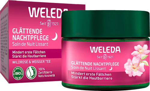 Nachtcrème Gladmakende Wilde Roos &amp; Witte Thee, 40 ml